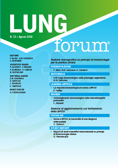 LUNG FORUM N. 13 – Agosto 2018